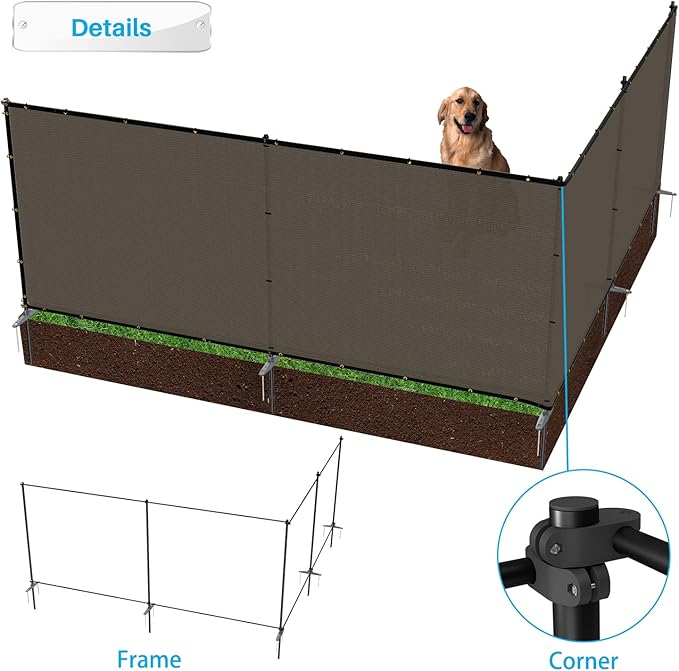 Patio 6' x 108' Outdoor Privacy Screen Freestanding Temporary Fence Panels Net - Image 4