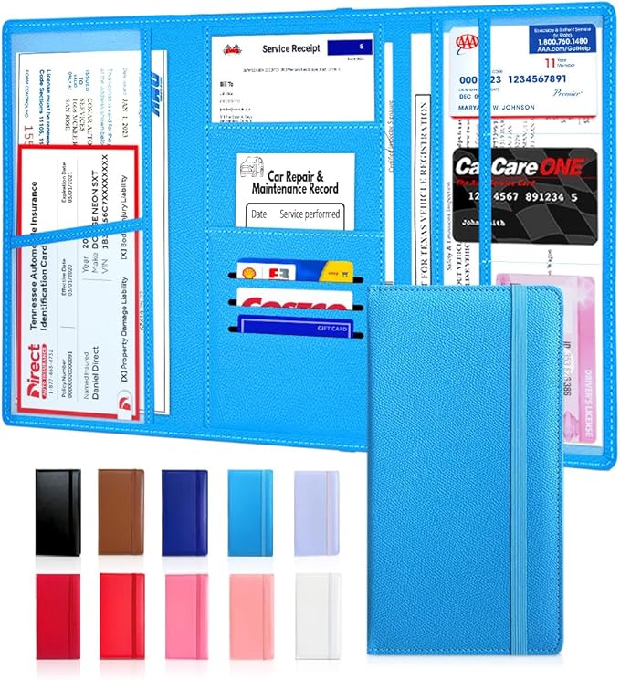 LINTRU Car Registration and Insurance Holder Trifold, Oversized Fit by LINTRU