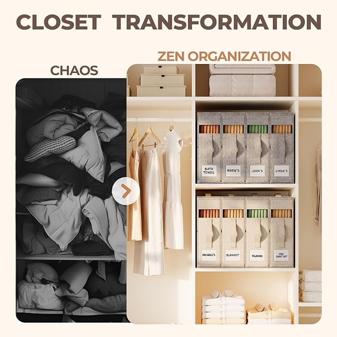 8Pack Sheet Organizers for Linen Closet - Image 3
