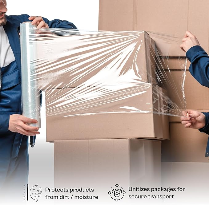 PSBM 1 Roll 12 Inch x 1500 Feet 80 Gauge Stretch Film/Wrap, Heavy Duty - Image 4