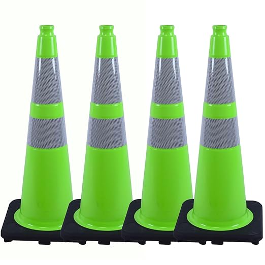 BESEA 4PCS 28" inch Traffic Cones Green Safety Cones by BeSea