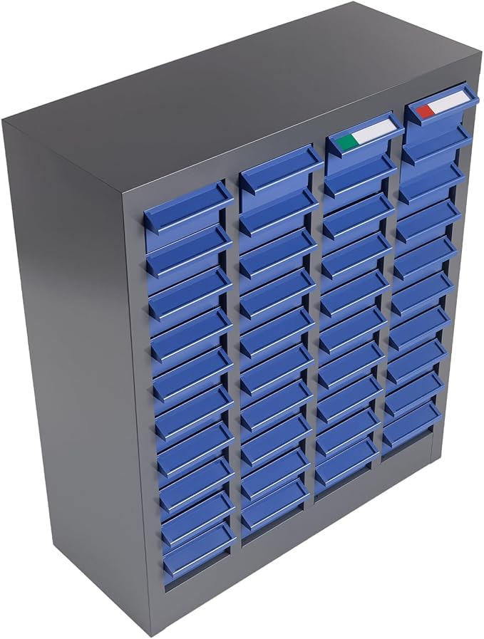 Part Cabinet with 40 Drawers, Shelves & Label Stickers - Image 8