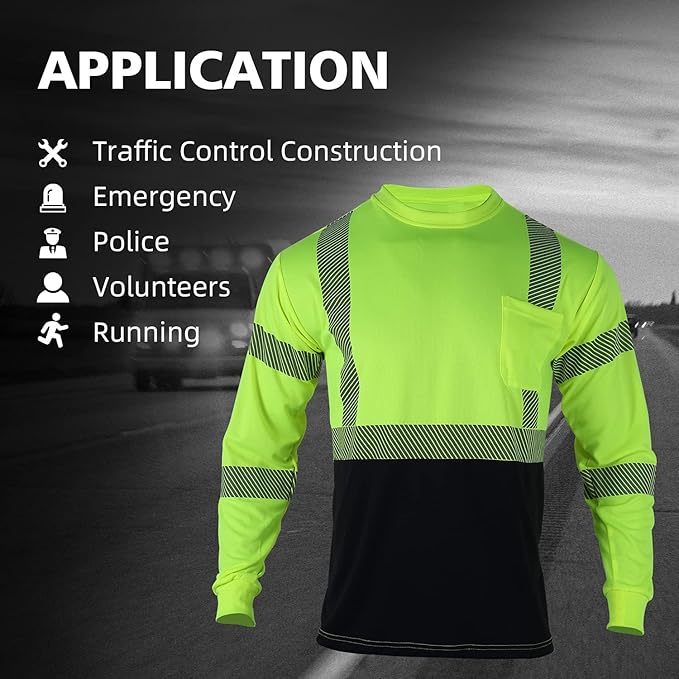 FONIRRA Safety Shirts for Men High Visibility Reflective ANSI Class 2 Hi Vis - Image 7