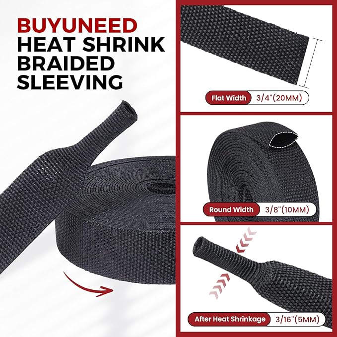 Braided Sleeving Heat Shrinkable Fabric 2:1 Ratio- Abrasion Protection - Image 2