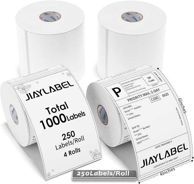 4x6 Thermal Mailing Labels for Direct Thermal Label Printer Shipping Sticker by JIAYLABEL