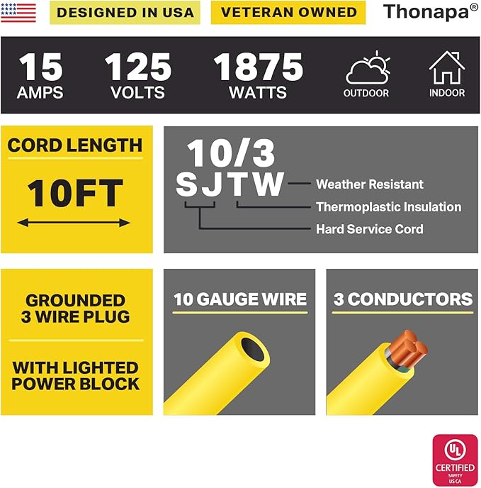 10 ft 10 Gauge Extension Cord - Image 2