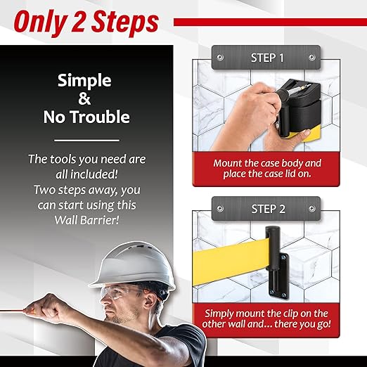 DuraSteel Wall Mount Crowd Control Retractable Belt Barrier - Image 6