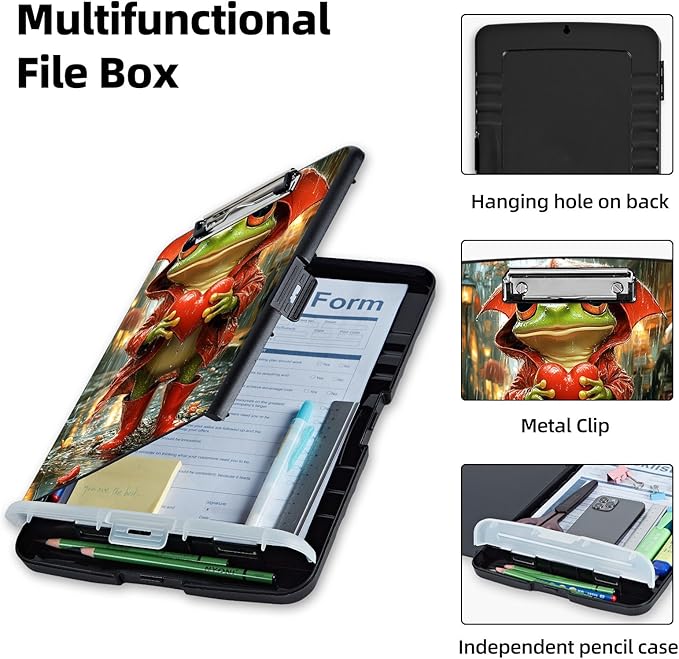 Clipboard with Storage Box & Pen Holder, Heavy Duty Clip Boards 8.5x11 - Image 3