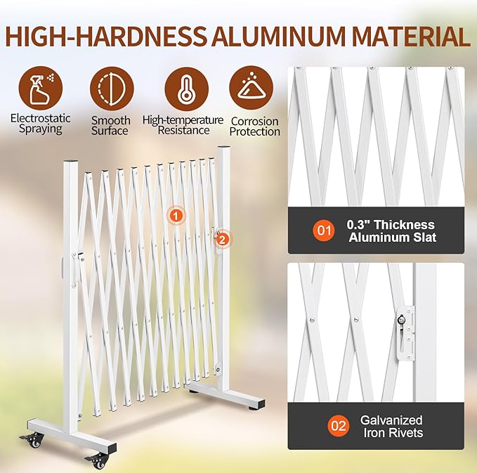 Aluminum Expandable Garden Fence, Portable Barricade Gate - Image 3