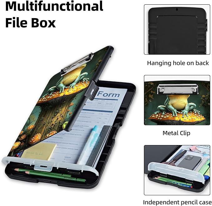 Clipboard with Storage Box & Pen Holder, Heavy Duty Clip Boards 8.5x11 - Image 3