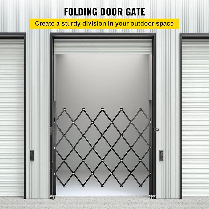 VEVOR Single Folding Security Gate, 51.57" H x 66" W Folding Door Gate - Image 2