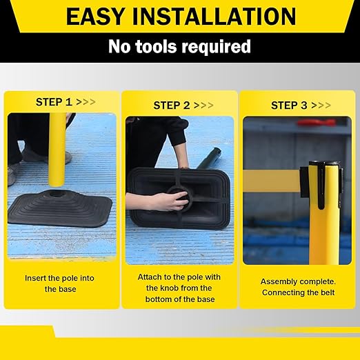 10 ft Crowd Control Stanchion Set, Crowd Control Barrier, Stanchions - Image 3