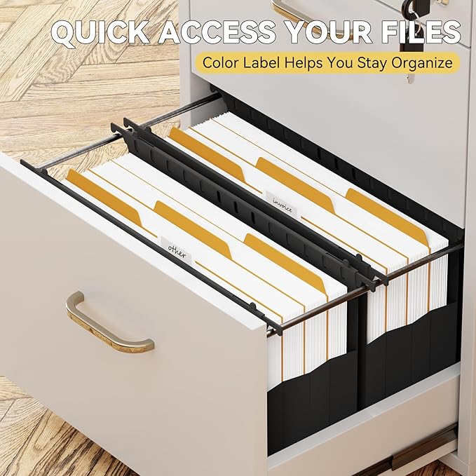Extra Capacity Legal Size Plastic Hanging File Folders, Reinforced 4" Black - Image 5