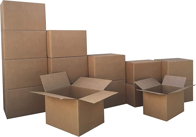 Amazon Basics Moving Boxes Kit, Small and Medium Cardboard Box Combo, 15 Pack by AmazonBasics