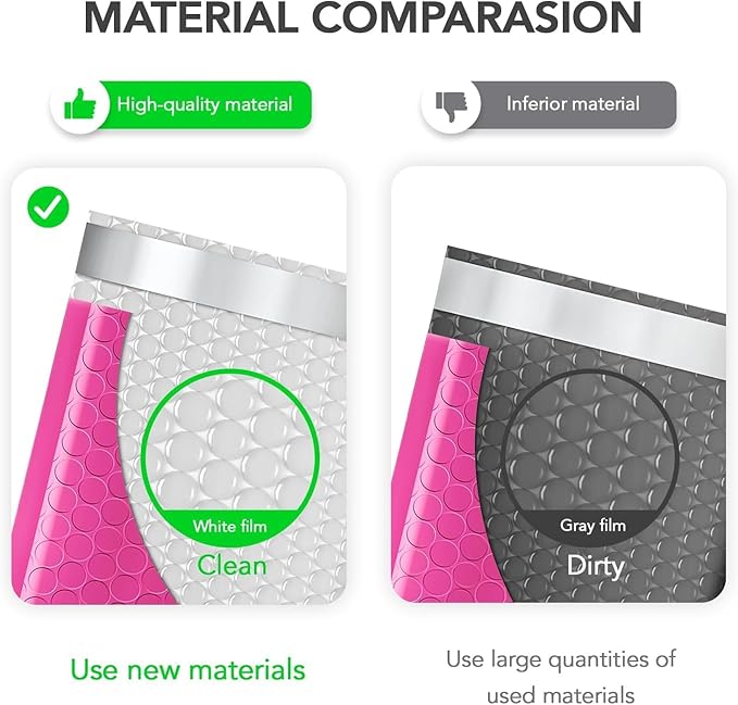 Fuxury Bubble Mailers 6x10" Pink Padded Envelopes 1000Pack Strong Adhesion - Image 4