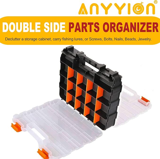 Anyyion Small Parts Organizer, 34-Compartments Double Side parts organizer - Image 5