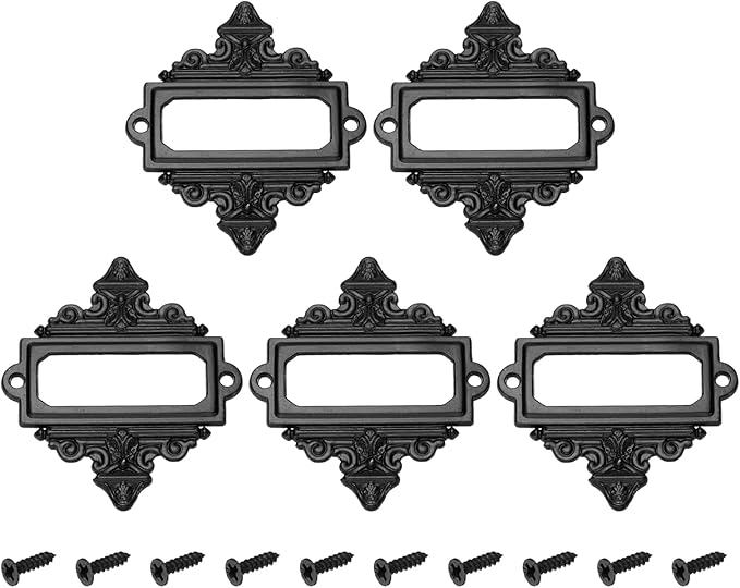 uxcell 5 Pcs Metal Label Holder, 2.2 x 2.4 Inch Small Vintage Card Frame Tag by uxcell