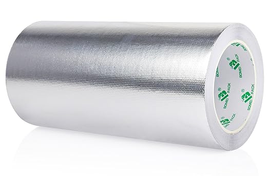 BOMEI PACK Adhesive Aluminum Foil Heat Shield Tape Barrier, Fiberglass Thermal by BOMEIPACK