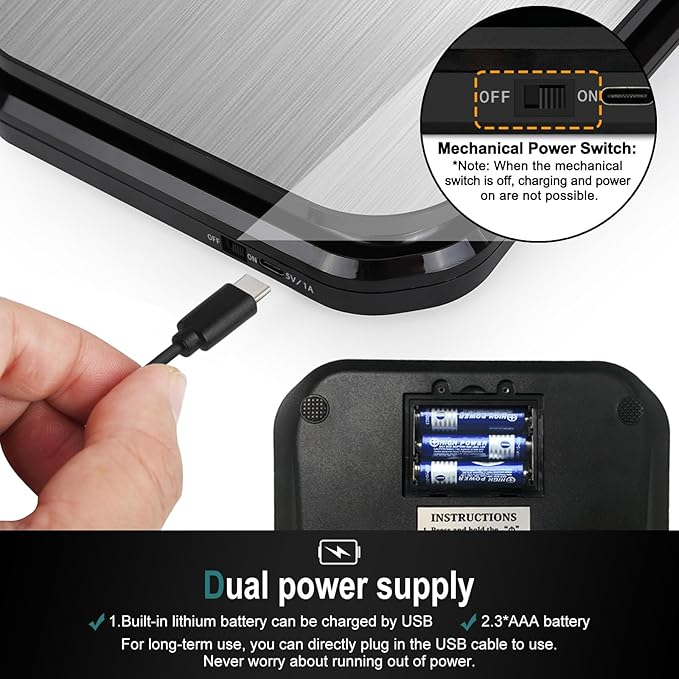 BOMATA IPX7 Waterproof Food Scale, USB Rechargeable, Submersible, Ounces and - Image 3