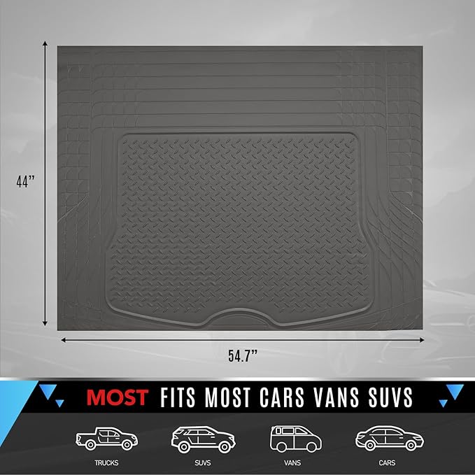 PIC AUTO Heavy Duty Rubber Trunk Cargo Liner Floor Mats, Trimmable to Fit - Image 5