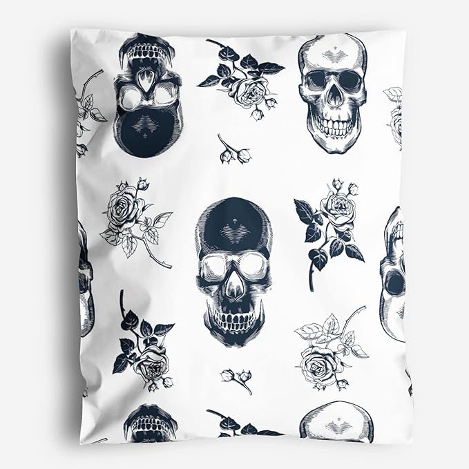 14x19 Poly Mailers – Skull Rose – Waterproof, Tear-Resistant Shipping Bags by PackageMint