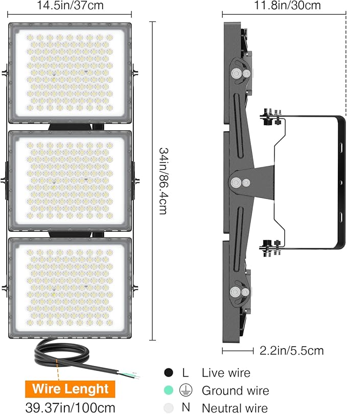 SOLLA 2025 Elite New Upgraded LED Flood Light Outdoor 600W 90000lm Stadium - Image 6