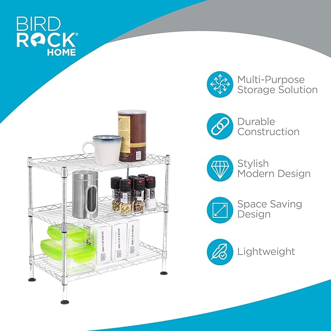 Internet's Best 3-Tier Compact Wire Utility Shelving Unit - Image 3