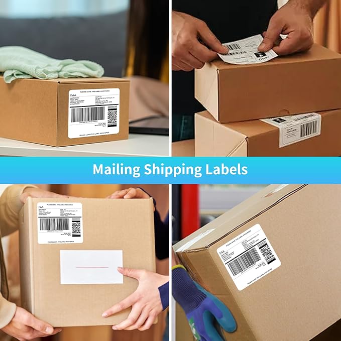 FungLam Printable Sticker Paper, 3-1/3" x 4" Shipping Address Labels 3000 Blank - Image 6