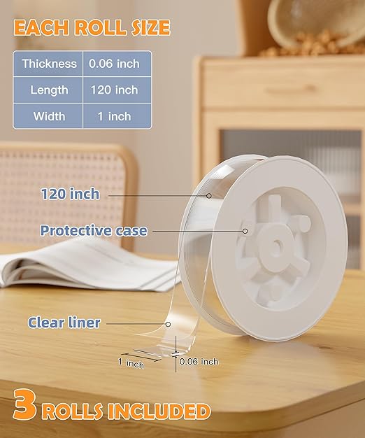 Double Sided Tape for Heavy Duty Applications, Removable Mounting Tape - Image 2