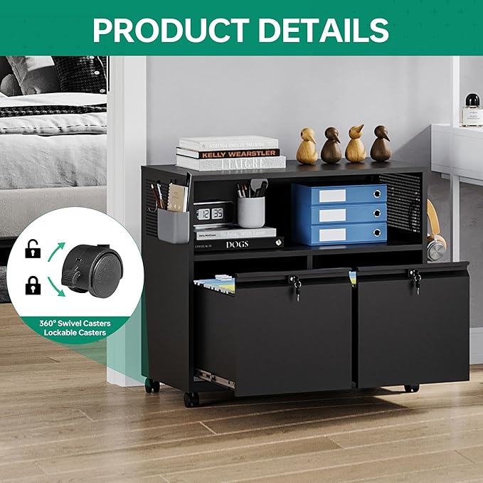 Letaya Mobile 2 Drawer File Cabinet - Image 9