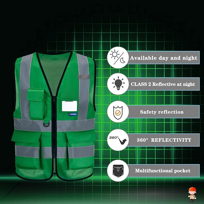 small womens safety vests green - Image 4