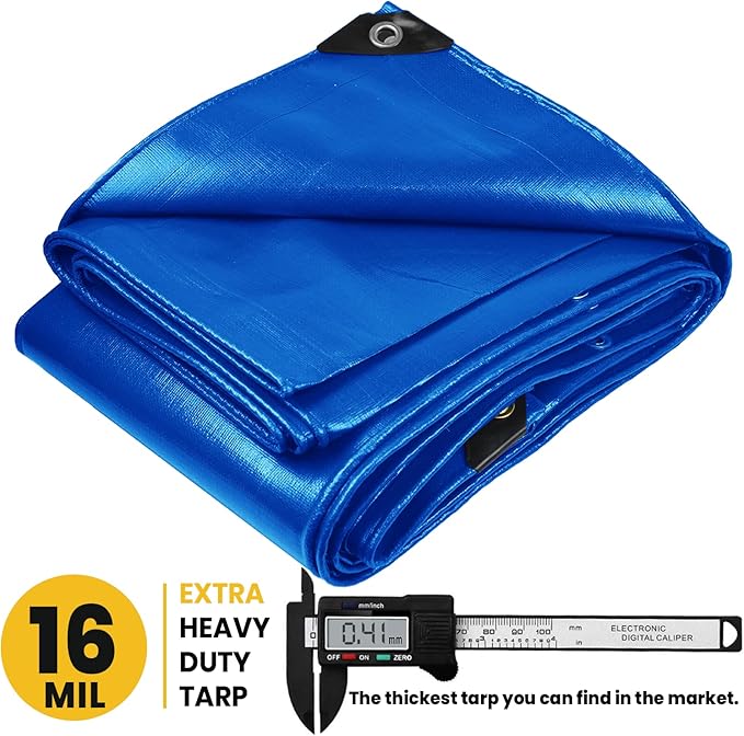 PROTARP Extra Heavy Duty 16 Mil Tarp Cover, Waterproof, UV Resistant, Rip and - Image 2