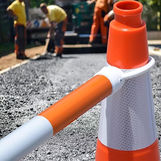 8 Pack Min 4' Feet to Max 7' Feet Retractable Traffic Cone Bars, Expandable - Image 2
