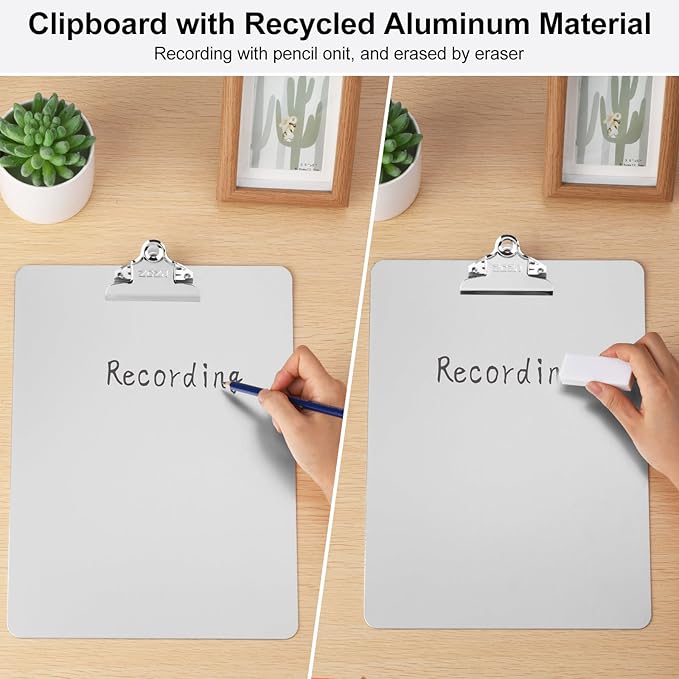 ZCZN Metal Clipboard, 2 Pack Heavy Duty Aluminum Clipboards 12 x 9 Inches - Image 4