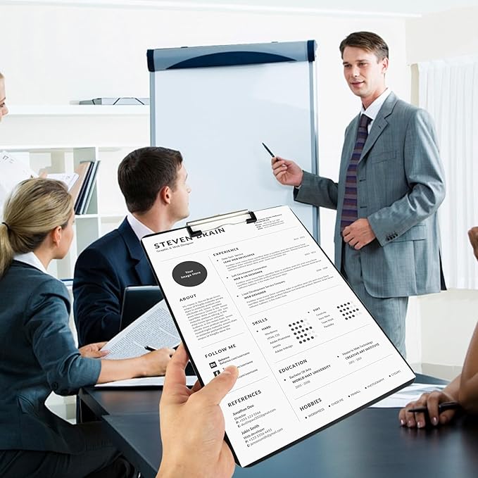 MIVIDE 30 Pack Black Clipboards, Plastic Office Clipboard 12 x 8.7 Inch Letter - Image 4