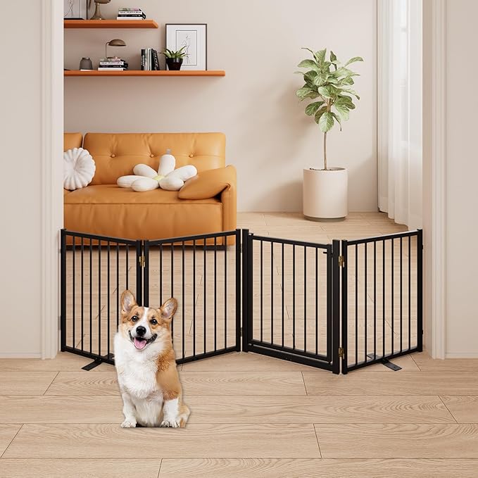4 Panels Full Metal Freestanding Dog Gates - Image 3