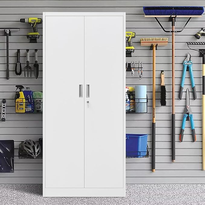 BESFUR Metal Storage Cabinet, Adjustable Shelves and Locking Doors - Image 6