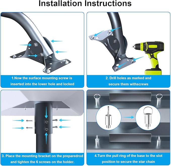 for Starlink Gen 3 Roof Mount, Aluminum Alloy Starlink Standard V3 Mounting Kit - Image 7