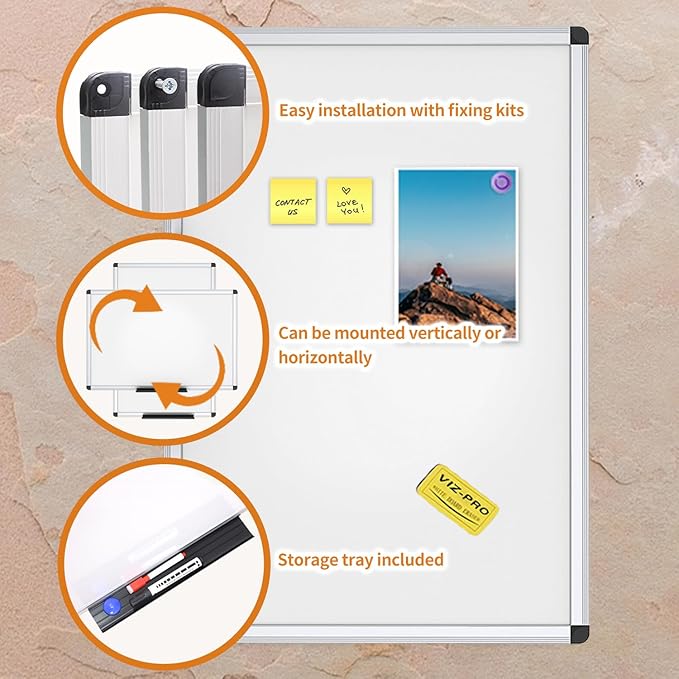 VIZ-PRO Magnetic Dry Erase Board, 48 X 24 Inches - Image 4