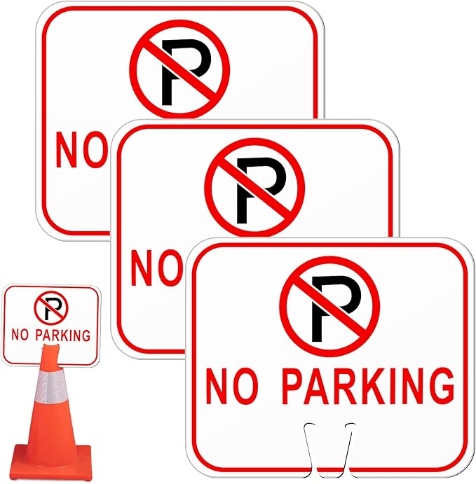 Geetery 3 Pcs No Parking Signs Traffic Cone, 12.6 x 10.43 Inches Plastic by Geetery