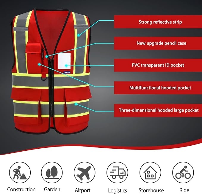 AYKRM Custom Logo Personalised Printed High Visibility Reflective 2 two tone - Image 6