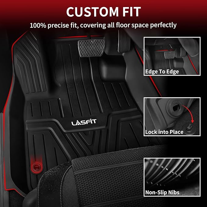 LASFIT Floor Mats for Honda CR-V 2026 2025 2024 2023 All Weather Protection TPE - Image 3
