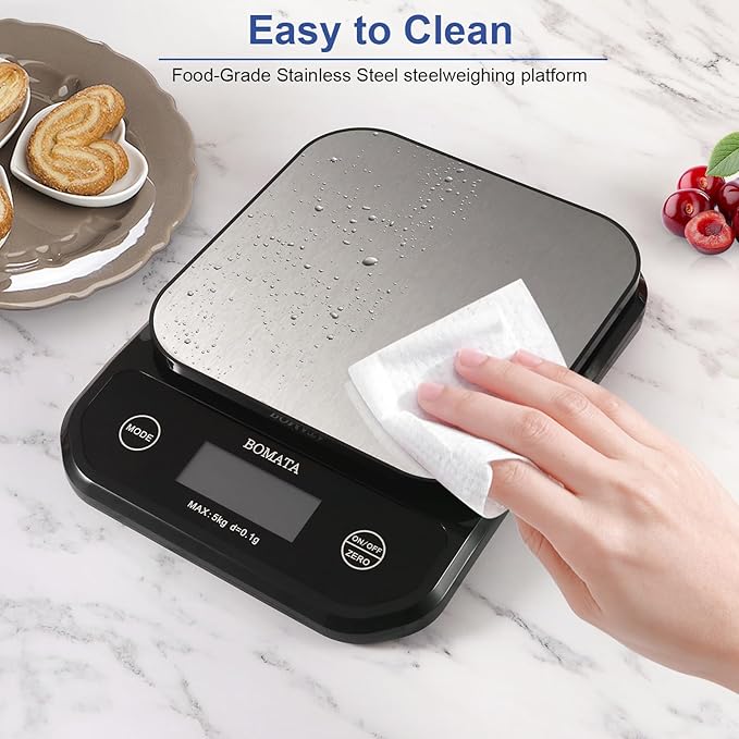 BOMATA Waterproof Kitchen Scale, 0.1g/0.01oz High Precision, USB Rechargeable - Image 6