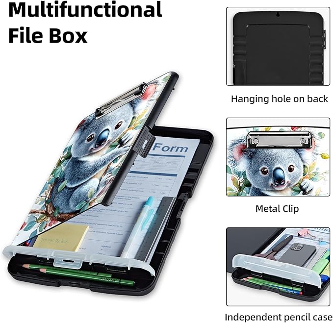 Clipboard with Storage Box & Pen Holder, Heavy Duty Clip Boards 8.5x11 - Image 3