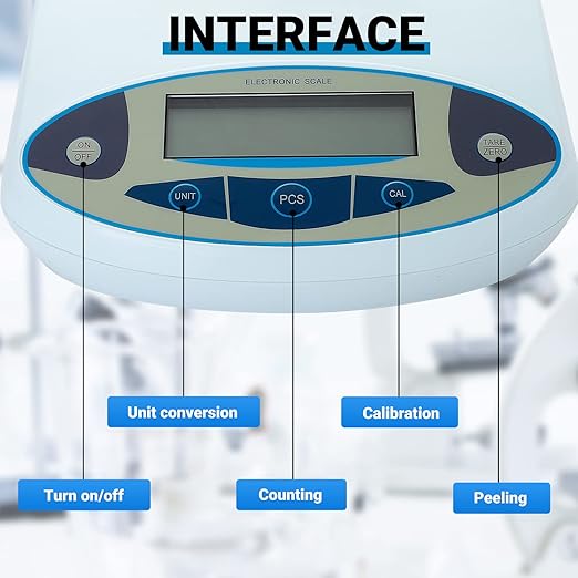 FOUR E'S SCIENTIFIC Lab Scale 3000gx0.01g High Precision 0.01g Accuracy - Image 3