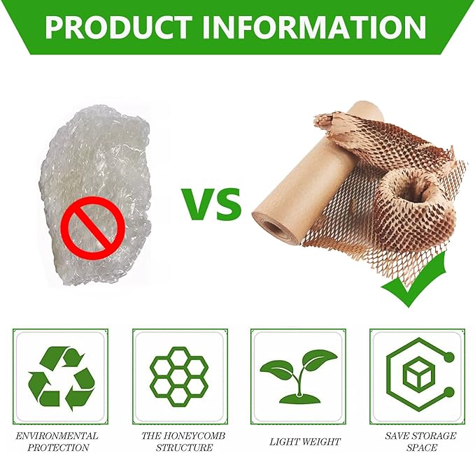 Honeycomb Packing Paper Wrap 15"x400' Sustainable Alternative to Bubble - Image 4