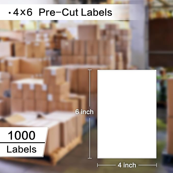 L LIKED 1000 Pre-Cut 4x6 Sheet Shipping Labels - Image 2