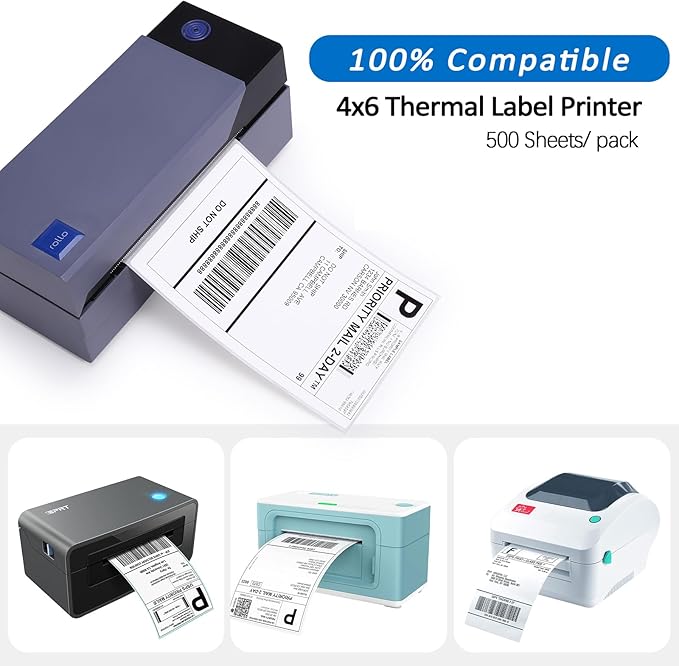 1000 Fanfold 4"x6" Direct Thermal Shipping Address Labels, Paper Label - Image 3