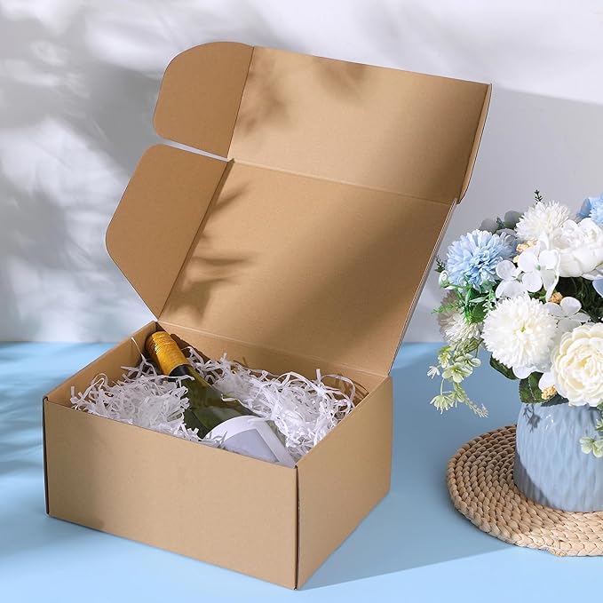 Qilery 100 Pcs Shipping Boxes Cardboard Gift Corrugated Cardboard Brown Boxes - Image 6