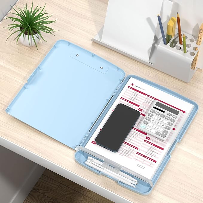 Rimilak Plastic Clipboard with Storage, 8.5 x 11 High Capacity Folio Nursing - Image 7